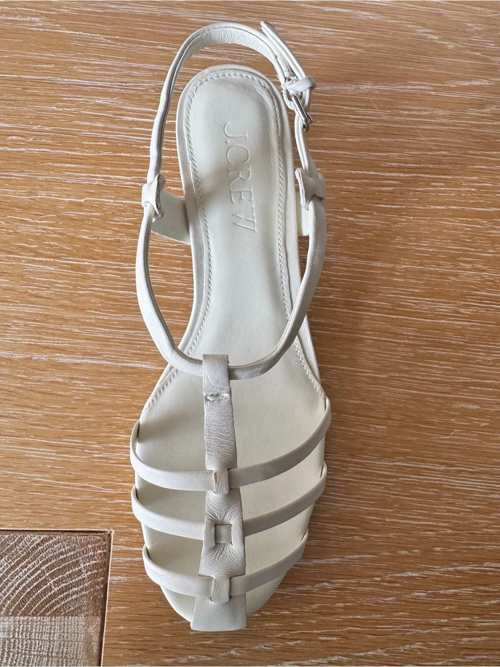 J. CREW Cage-toe kitten heels in leather, Ivory, Size 7 CR925 *with box* - Picture 10 of 15